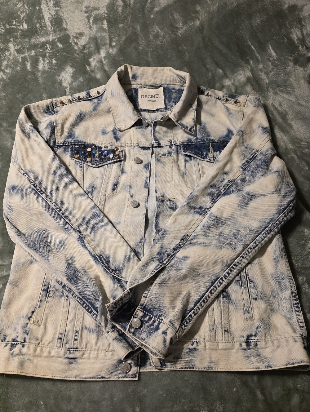 Decibel Men's Blue Tie-Dye Denim Jacket